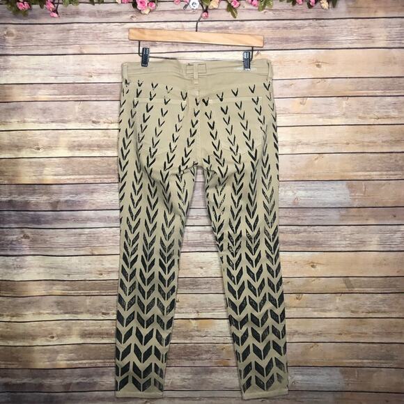 Current Elliott The Ankle Skinny in Khaki Chevron - Picture 3 of 7